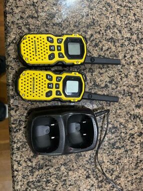 Motorola Yellow and Black Two-Way Radios 2-Pack with Dual Charger